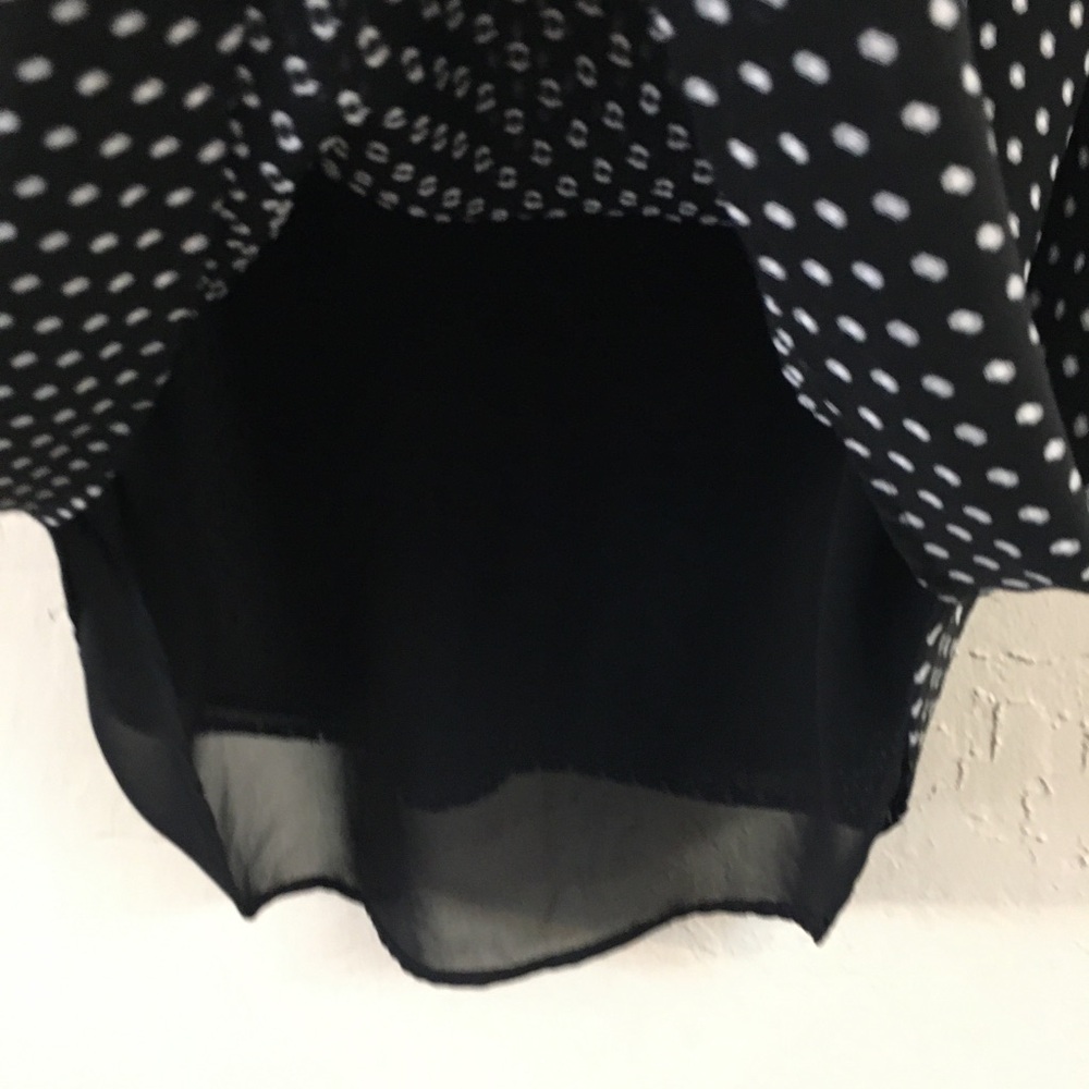 Loft Polka Dot Flutter Sleeve Blouse Large Black Office Work Wear Business - Picture 4 of 9